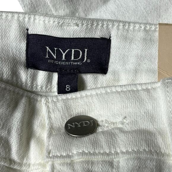 NWT NYDJ Marilyn Straight Optic White Sz 8 Feminine 90’s Hippie Stretch LiftTuck - Picture 3 of 10